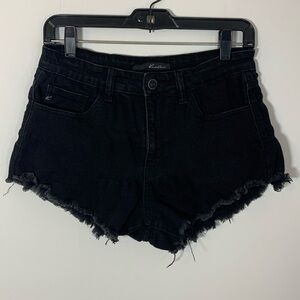 KanCan Black Frayed Hem Women Shorts